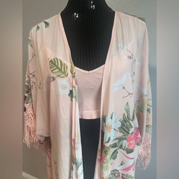 Free People Intimately Bralette and Plum Pretty Sugar Fringe Kimono Bundle - Picture 5 of 8